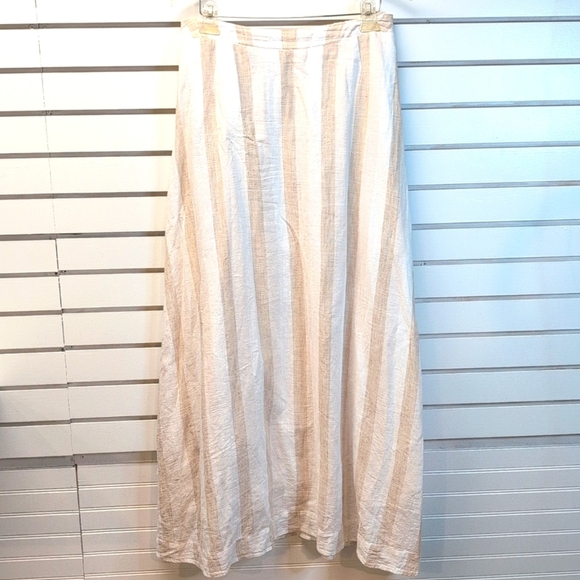 Splendid Sunset Macadamia Stripe Linen Blend Maxi Skirt SZ-L EUC - Picture 4 of 9